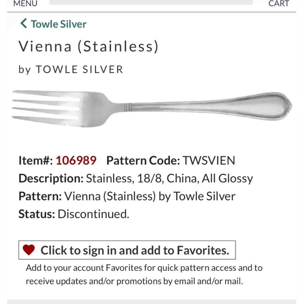 Towle Silver Vienna Stainless Serving Flatware Set Of 4 Piece Discontinued